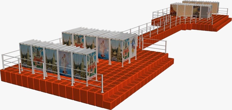 घाट पर फ्लोटिंग जेटी पर चेंजिंग रूम और लॉकर बनाये जा रहे