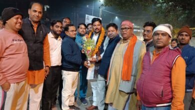 जिला मुख्यालय से लौटते ही नगर में हुआ भव्य अभिनंदन