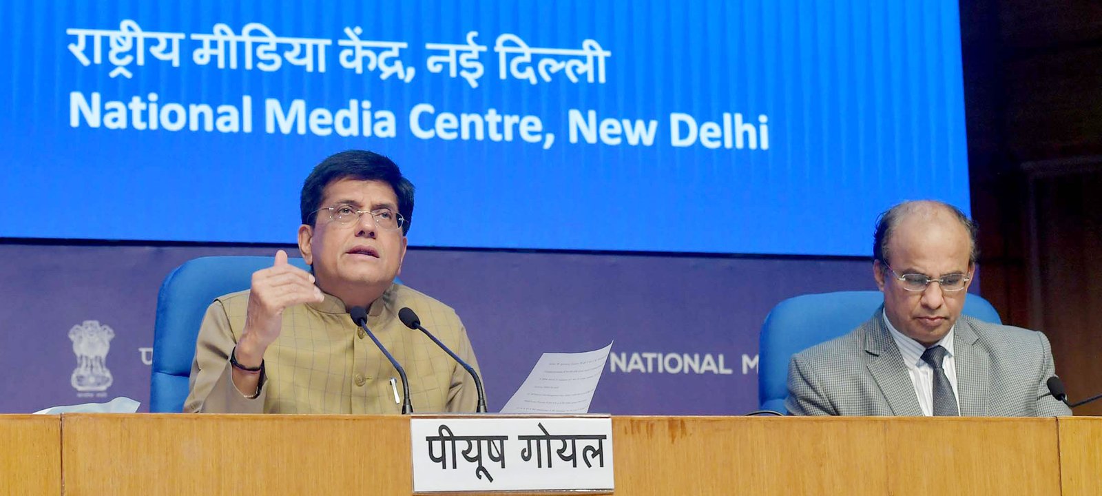 The Union Minister for Commerce & Industry, Consumer Affairs, Food & Public Distribution and Textiles, Shri Piyush Goyal briefing the media on Cabinet decisions at National Media Centre, in New Delhi on March 07, 2024.