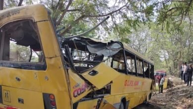 पेड़ से टकराकर पलटी स्कूल बस, 6 बच्चों की मौत, 15 घायल