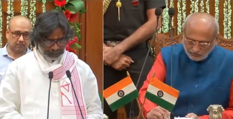 हेमंत सोरेन ने झारखंड के मुख्यमंत्री के रूप में शपथ ली