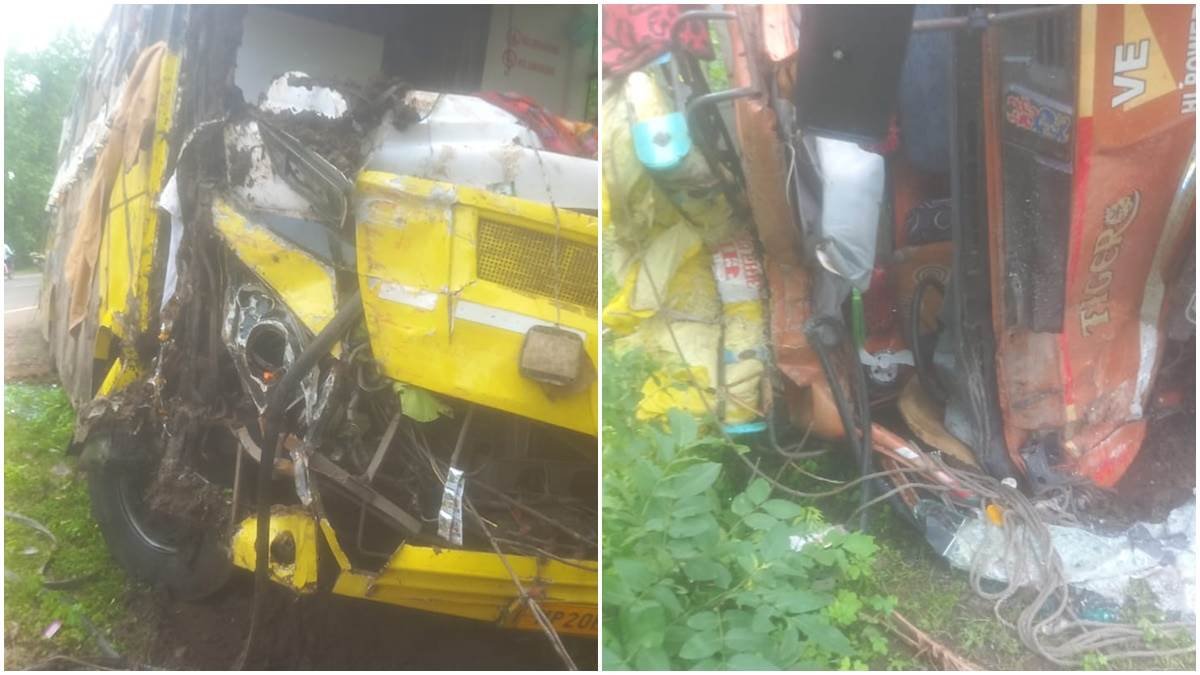 बस व ट्रक के बीच भिड़ंत में दो की मौत, दस घायल