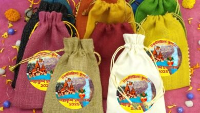 जूट और कॉटन के कुम्भ कलश, प्रिंटेड बैग्स की बाजार में बढ़ी मांग