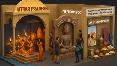 Experience the vibrant heritage of **Uttar Pradesh** at the **UP International Trade Show 2025** in Greater Noida. From the divine aura of **Banaras’ Ganga Aarti** and the serenity of the **Buddha Circuit**, to the flavors of **Agra ka Petha, Mathura ka Peda, and Banarasi Paan**, the pavilion brings the entire state under one roof. The **AR Photo Booth** and **VR experiences** are crowd favorites, making visitors feel as if they are truly standing at UP’s spiritual and cultural landmarks. A perfect blend of tradition, taste, and technology!