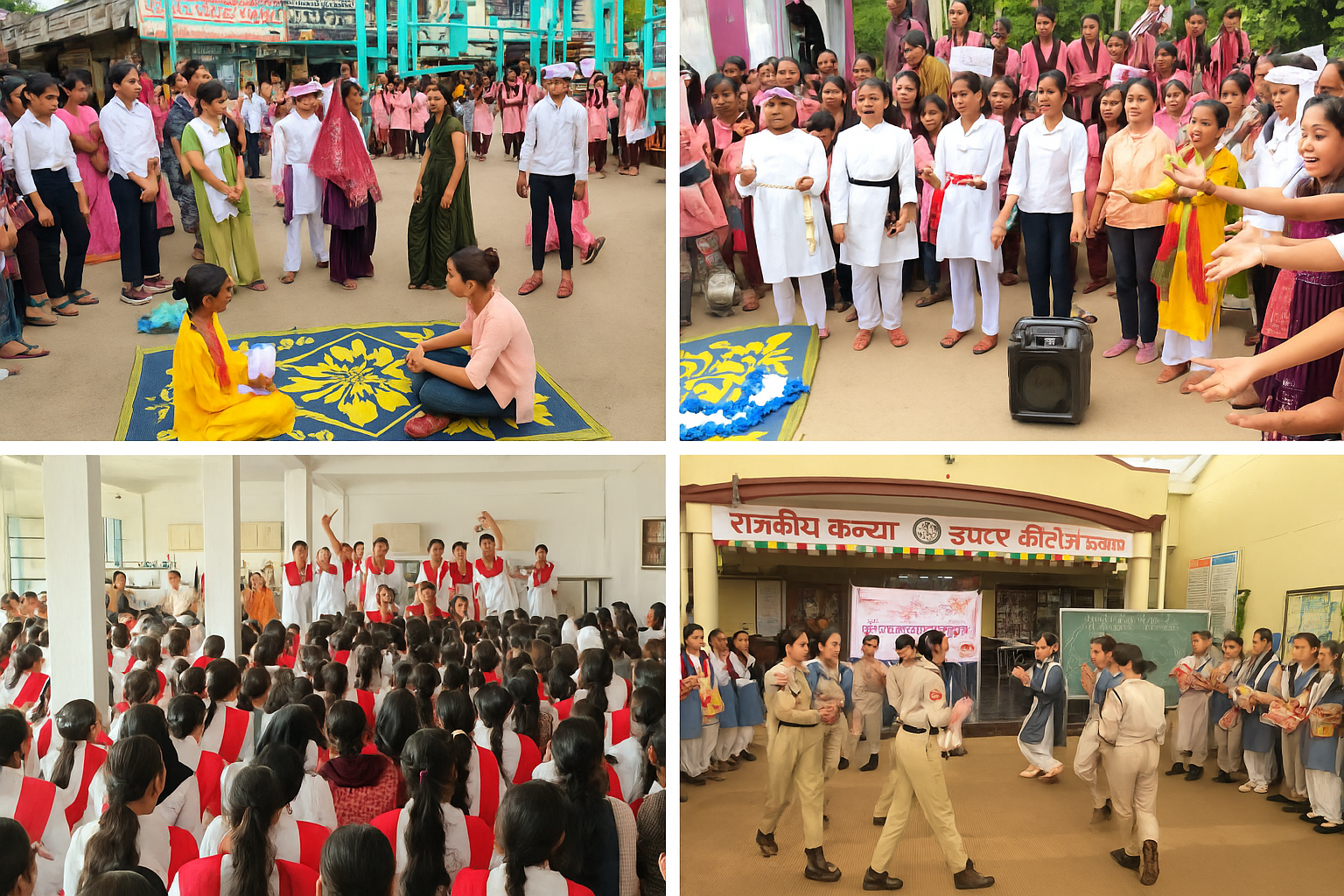 शहरों की गलियों, मोहल्लों, ग्राम पंचायतों की चौपालों, स्कूलों और कॉलेजों में आयोजित हुआ नुक्कड़ नाटक कार्यक्रम