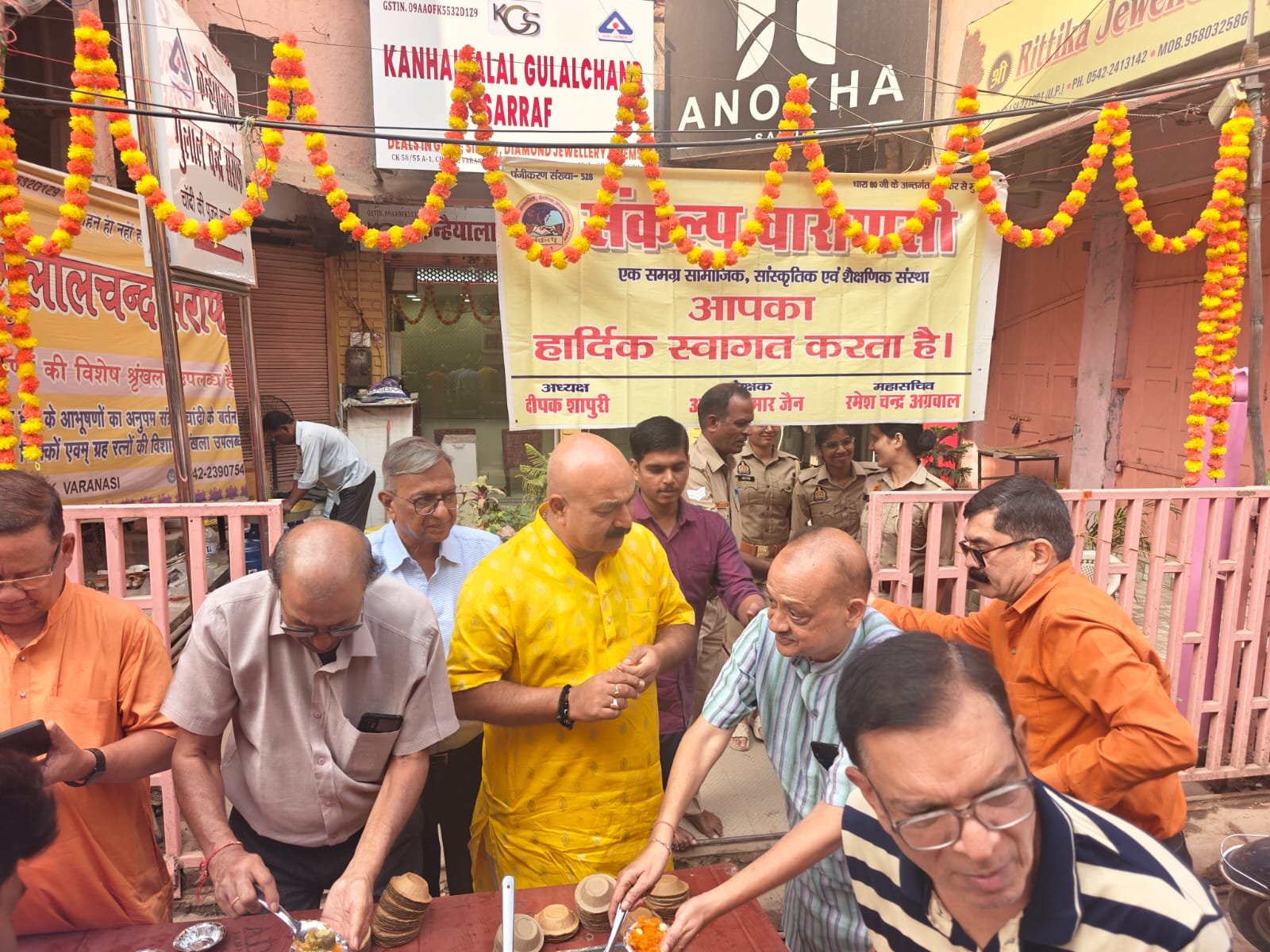 Dhanteras Varanasi 2025, Sankalp Sanstha, Sankalp Ann Kshetra, charity in Kashi, food distribution Varanasi, Annapurna blessing, humanitarian service Banaras, Hanuman bhog event, community service India, festival charity
