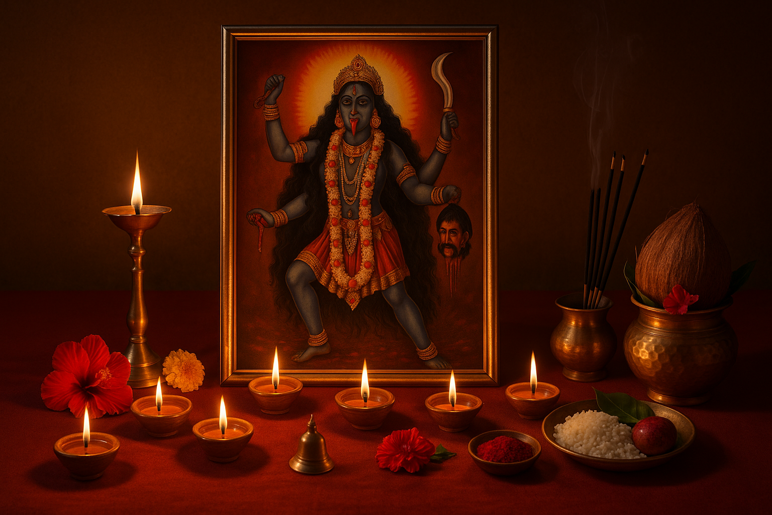 कार्तिक अमावस्या, सोमवार 20 अक्टूबर 2025 को मनाई जाने वाली दीपावली की रात्रि महाकाली उपासना के लिए विशेष मानी गई है। इस दिन रात 11:45 बजे से 12:35 बजे तक का मध्यरात्रि मुहूर्त काली पूजा के लिए अत्यंत शुभ है।पौराणिक ग्रंथों के अनुसार यह रात्रि केवल लक्ष्मी पूजा की नहीं, बल्कि आत्मजागरण और भय से मुक्ति की साधना की बेला भी है। महाकाली की पूजा तंत्र, अध्यात्म और विज्ञान - तीनों का अद्भुत संगम है। इस विशेष लेख में पूजा का अर्थ, कथा, विधि, सामग्री और शुभ मुहूर्त सहित संपूर्ण विवरण दिया गया है।