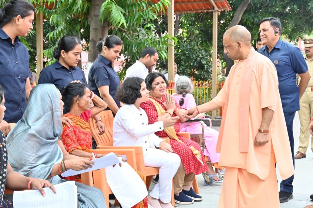 Yogi Adityanath Gorakhpur, CM Yogi Janata Darshan, Gorakhnath Temple News, Yogi Adityanath Public Interaction, Uttar Pradesh Chief Minister News, Yogi Adityanath with Children, Janata Darshan Gorakhpur, UP Government Welfare Schemes, Yogi Adityanath Latest News 2025, Yogi Adityanath Vijayadashami Program,