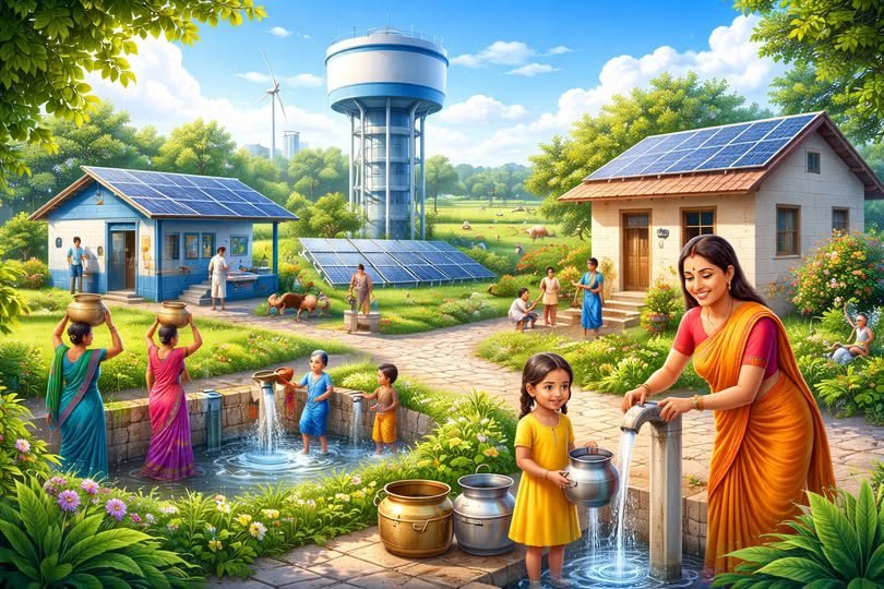 उत्तर प्रदेश ने जल जीवन मिशन के तहत ग्रामीण पेयजल व्यवस्था में नया कीर्तिमान स्थापित किया है। प्रदेश में 26,564 गांवों को ‘हर घर जल’ प्रमाणित किया जा चुका है और लगभग ढाई करोड़ ग्रामीण परिवारों को क्रियाशील नल कनेक्शन मिले हैं। सौर ऊर्जा आधारित योजनाओं से 80 प्रतिशत ग्रामीण पाइप पेयजल परियोजनाएं संचालित हो रही हैं, जिससे पर्यावरण संरक्षण, लागत में कमी और सतत विकास को बढ़ावा मिला है। इससे महिलाओं और बच्चों को भी पानी ढोने से बड़ी राहत मिली है।