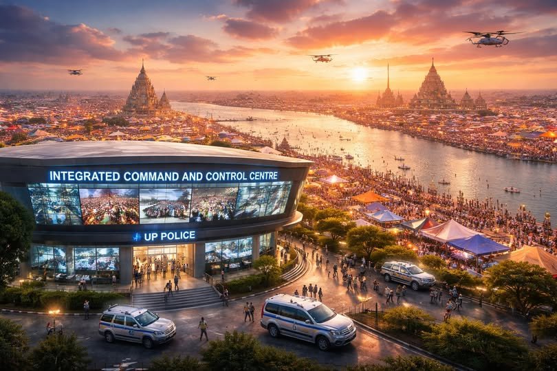 मुख्यमंत्री योगी आदित्यनाथ के नेतृत्व में दिव्य-भव्य महाकुम्भ-25 ने आस्था के साथ तकनीक का अभूतपूर्व उदाहरण प्रस्तुत किया। प्रयागराज में आयोजित इस विश्व के सबसे बड़े मानवीय समागम को सुरक्षित बनाने में यूपी पुलिस के इंटीग्रेटेड कमांड एंड कंट्रोल सेंटर (ICCC) ने नर्व सेंटर की भूमिका निभाई। 45 दिनों में 66 करोड़ श्रद्धालुओं की भीड़ प्रबंधन के साथ 60 लाख से अधिक साइबर हमलों को निष्फल कर इस मॉडल ने SKOCH Gold Award 2025 जीतकर वैश्विक प्रशंसा अर्जित की।