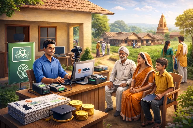 उत्तर प्रदेश में ग्रामीणों की सुविधा के लिए ग्राम पंचायत स्तर पर आधार सेवा केंद्र शुरू किए जा रहे हैं। पायलट प्रोजेक्ट के तहत 1000 ग्राम पंचायतों में नया आधार बनवाने, अपडेट और प्रमाणीकरण की सुविधा ग्राम सचिवालय में ही मिलेगी। UIDAI से आवश्यक अनुमतियां मिलने के बाद सेवाएं अधिकृत व पारदर्शी तरीके से संचालित होंगी। इससे ग्रामीणों को सरकारी योजनाओं से जुड़ने में आसानी होगी।