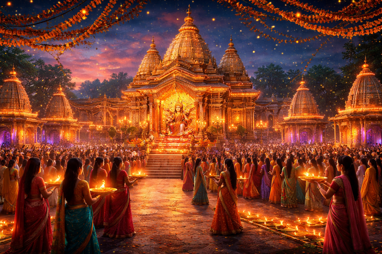 उत्तर प्रदेश में चैत्र नवरात्रि पर 25 से 27 मार्च तक शक्तिपीठों और देवी मंदिरों में भव्य धार्मिक व सांस्कृतिक कार्यक्रम होंगे। योगी सरकार के निर्देश पर भजन, देवी गीत और दुर्गा सप्तशती पाठ का आयोजन किया जाएगा। मिशन शक्ति अभियान से जोड़कर महिलाओं की सहभागिता बढ़ाई जाएगी तथा श्रद्धालुओं की सुविधाओं और सुरक्षा के विशेष इंतजाम किए गए हैं।