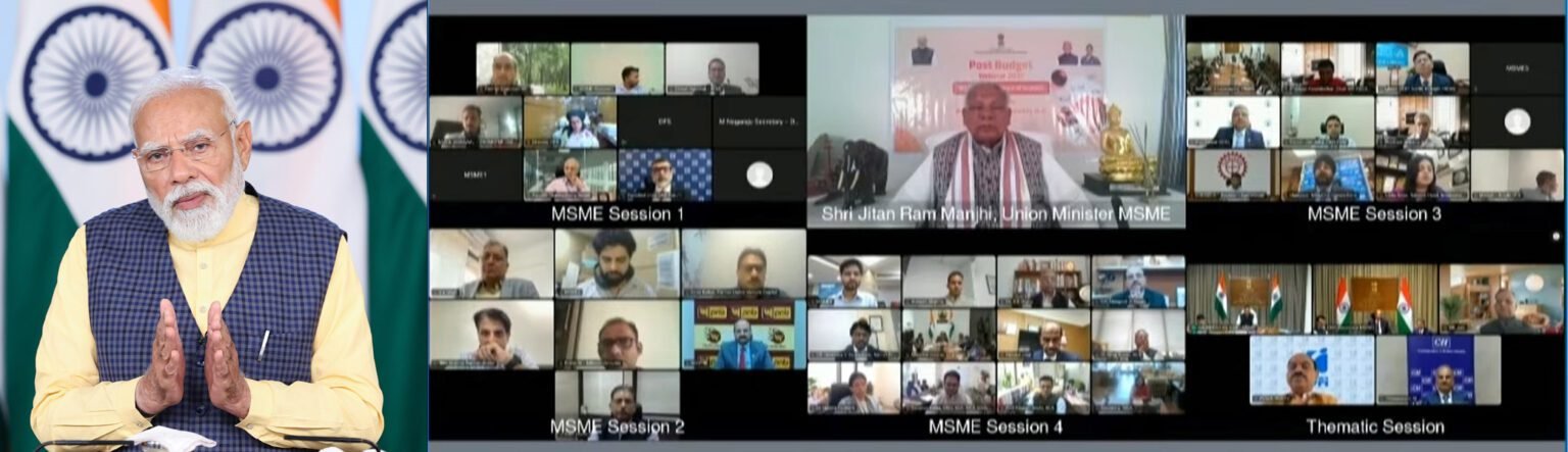 नरेन्द्र मोदी ने बजट वेबिनार श्रृंखला के द्वितीय सत्र में आर्थिक विकास को नई ऊंचाई देने का स्पष्ट रोडमैप प्रस्तुत किया। उन्होंने वैश्विक आपूर्ति श्रृंखलाओं में भारत की बढ़ती भूमिका, एमएसएमई सशक्तिकरण, बायोफार्मा शक्ति मिशन, रेयर अर्थ कॉरिडोर और रिकॉर्ड पूंजीगत व्यय पर जोर दिया। प्रधानमंत्री ने “अधिक निर्माण, अधिक उत्पादन, अधिक संपर्क और अधिक निर्यात” का मंत्र दोहराते हुए उद्योग जगत से गुणवत्ता, नवाचार और वैश्विक मानकों को अपनाने का आह्वान किया।