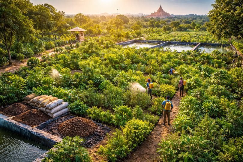 वाराणसी के डोमरी (सूजाबाद) क्षेत्र में 2.51 लाख पौधों के साथ विकसित हो रहा शहरी वन वैज्ञानिक पद्धति से तैयार किया जा रहा है। मियावाकी तकनीक, 350 टन जैविक मिश्रण और हर माह 35,000 लीटर जीवामृत के उपयोग से मिट्टी की उर्वरता बढ़ाई जा रही है। यह परियोजना काशी को भविष्य का ‘ऑक्सीजन हब’ बनाने की दिशा में अहम कदम है।