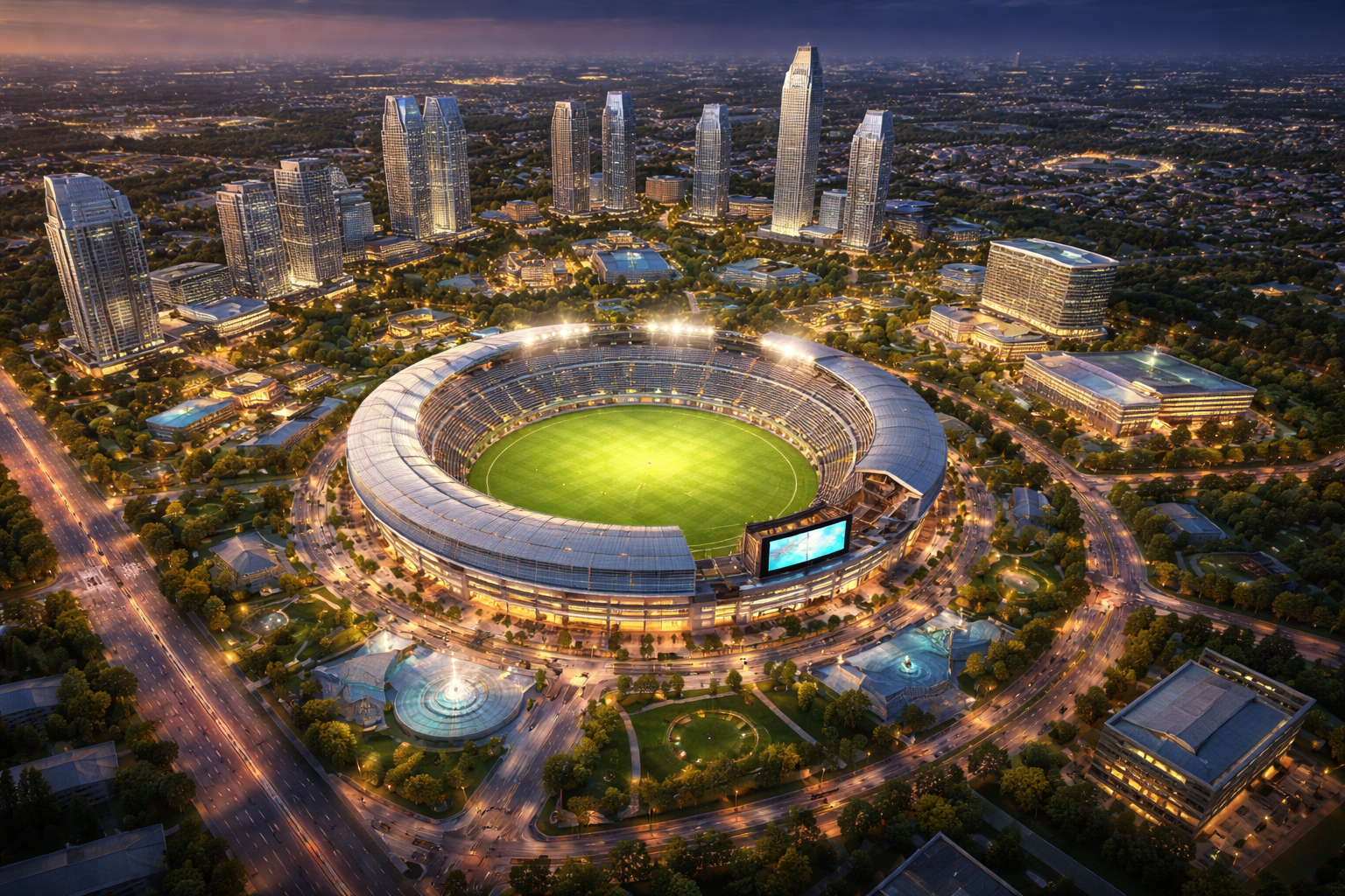 गाजियाबाद में 2200 करोड़ रुपये की लागत से इंटरनेशनल क्रिकेट स्टेडियम और एरोसिटी प्रोजेक्ट विकसित किया जाएगा। 417 एकड़ में फैले इस प्रोजेक्ट से खेल, पर्यटन और व्यापार को बढ़ावा मिलेगा। 30,000 दर्शकों की क्षमता वाला स्टेडियम पश्चिमी यूपी को अंतर्राष्ट्रीय मैचों की मेजबानी दिलाएगा। साथ ही होटल, रिटेल और सर्विस सेक्टर में बड़े पैमाने पर रोजगार सृजित होंगे।