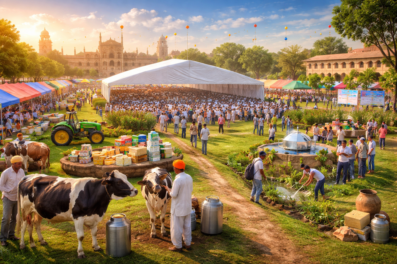 लखनऊ में 17-18 अप्रैल को दुग्ध स्वर्ण महोत्सव-2026 का आयोजन होगा, जिसमें 10 हजार से अधिक पशुपालक, निवेशक और विशेषज्ञ शामिल होंगे। इस दौरान नवाचार, निवेश और डेयरी तकनीक पर चर्चा के साथ उत्कृष्ट पशुपालकों को सम्मानित किया जाएगा। वहीं, 16 से 30 अप्रैल तक ‘जल पखवाड़ा’ के तहत प्रदेश के सभी स्कूलों में जल संरक्षण को लेकर जागरूकता अभियान चलाया जाएगा। प्रतियोगिताओं, जल शपथ और जनभागीदारी के माध्यम से इसे जन आंदोलन बनाने का प्रयास किया जा रहा है।