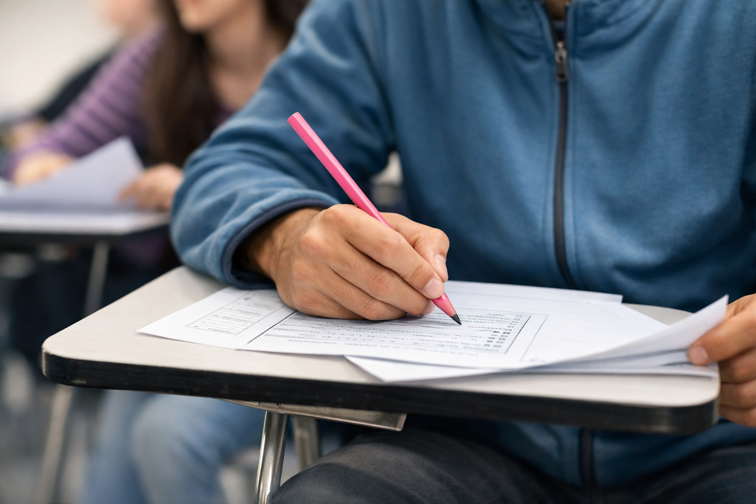 उत्तर प्रदेश में 18-19 अप्रैल 2026 को सहायक आचार्य भर्ती परीक्षा चार पालियों में होगी। उत्तर प्रदेश शिक्षा सेवा चयन आयोग ने 6 शहरों के 53 केंद्रों पर पूरी तैयारी कर ली है। CCTV निगरानी, प्रेक्षक तैनाती और सख्त सुरक्षा व्यवस्था लागू रहेगी। अभ्यर्थियों से समय पर पहुंचने और दिशा-निर्देशों का पालन करने की अपील की गई है।