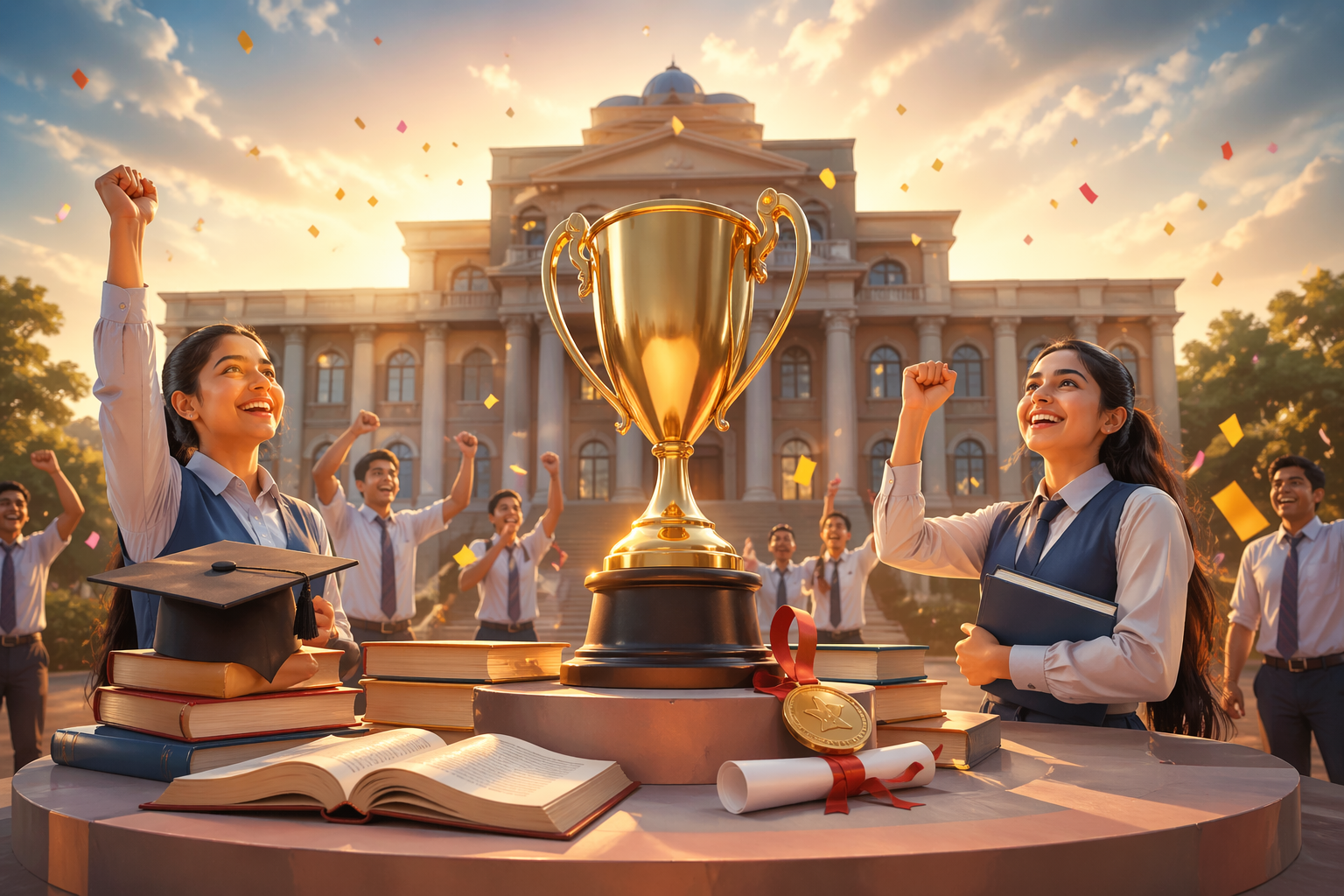 उत्तर प्रदेश माध्यमिक शिक्षा परिषद ने 2026 की हाईस्कूल और इंटरमीडिएट परीक्षा का परिणाम घोषित कर दिया है। हाईस्कूल में 90.42% और इंटर में 80.38% छात्र सफल रहे। इस वर्ष भी बेटियों ने शानदार प्रदर्शन करते हुए लड़कों को पीछे छोड़ा। हाईस्कूल में कशिश वर्मा और अंशिका वर्मा संयुक्त रूप से टॉपर रहीं, जबकि इंटर में शिखा वर्मा ने पहला स्थान हासिल किया। परीक्षा और मूल्यांकन प्रक्रिया पूरी तरह नकलविहीन व पारदर्शी रही, जो सरकार की मंशा के अनुरूप संपन्न हुई।