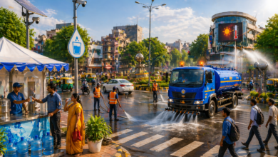 वाराणसी में भीषण गर्मी और लू से राहत देने के लिए नगर निगम ने व्यापक प्रबंध किए हैं। 24 स्थानों पर मुफ्त प्याऊ, 42 टैंकरों से जल आपूर्ति, 5 कूलिंग सेंटर, स्प्रिंकलर और मिस्ट सिस्टम के जरिए तापमान नियंत्रित किया जा रहा है। साथ ही एलईडी स्क्रीन और पब्लिक एड्रेस सिस्टम से जागरूकता अभियान भी चलाया जा रहा है।