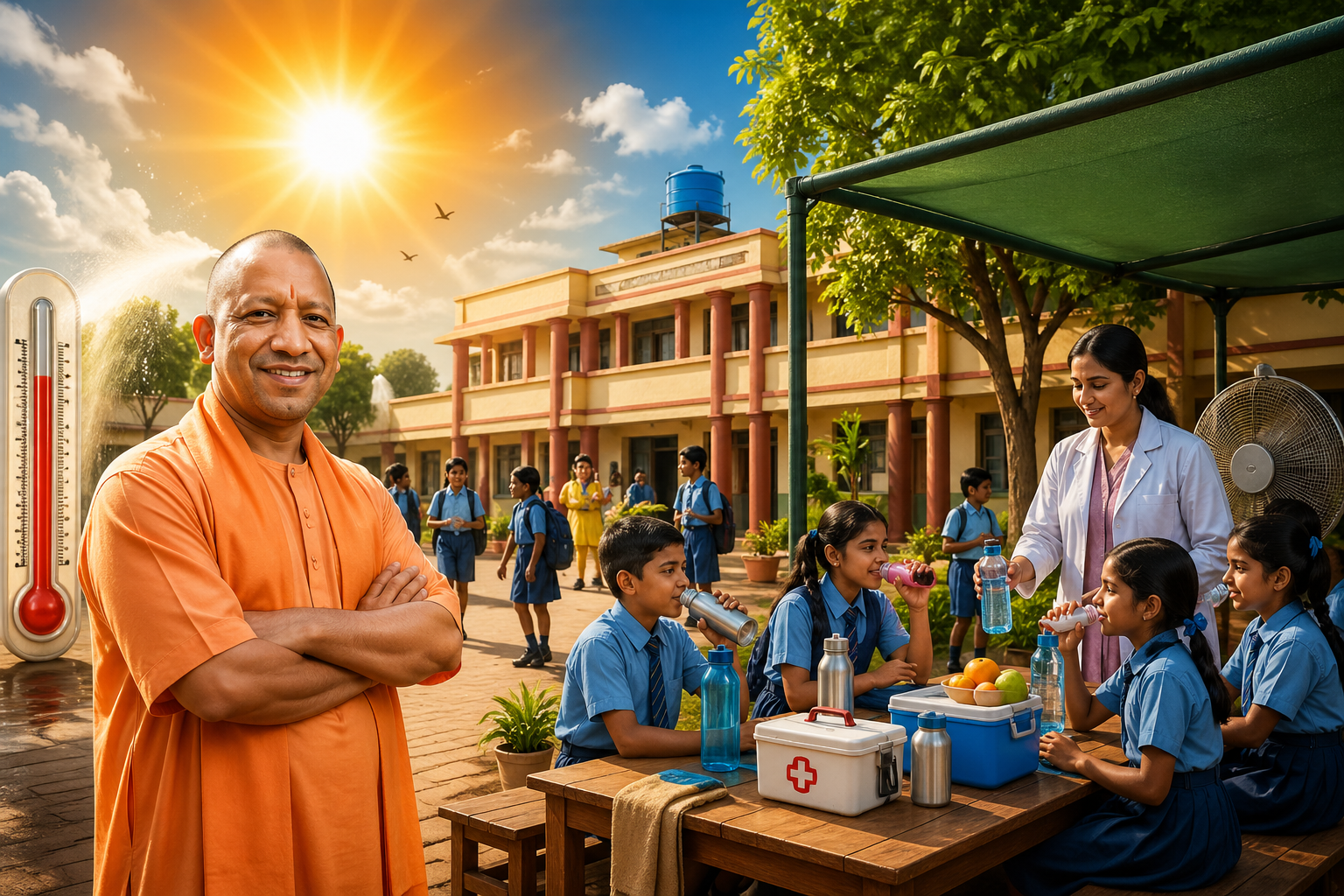 उत्तर प्रदेश में बढ़ती गर्मी और हीटवेव के खतरे को देखते हुए योगी सरकार ने स्कूलों में व्यापक सुरक्षा इंतजाम लागू किए हैं। बेसिक व माध्यमिक विद्यालयों में बच्चों के स्वास्थ्य को प्राथमिकता देते हुए मध्याह्न भोजन (एमडीएम) को पोषण सुरक्षा से जोड़ा गया है। ओआरएस, ग्लूकोज और आयरन टैबलेट्स की उपलब्धता सुनिश्चित की गई है। शिक्षकों को भी स्वास्थ्य निगरानी में शामिल किया गया है। सरकार डेटा आधारित रणनीति के तहत लगातार समीक्षा कर हीटवेव से निपटने के प्रयास तेज कर रही है।