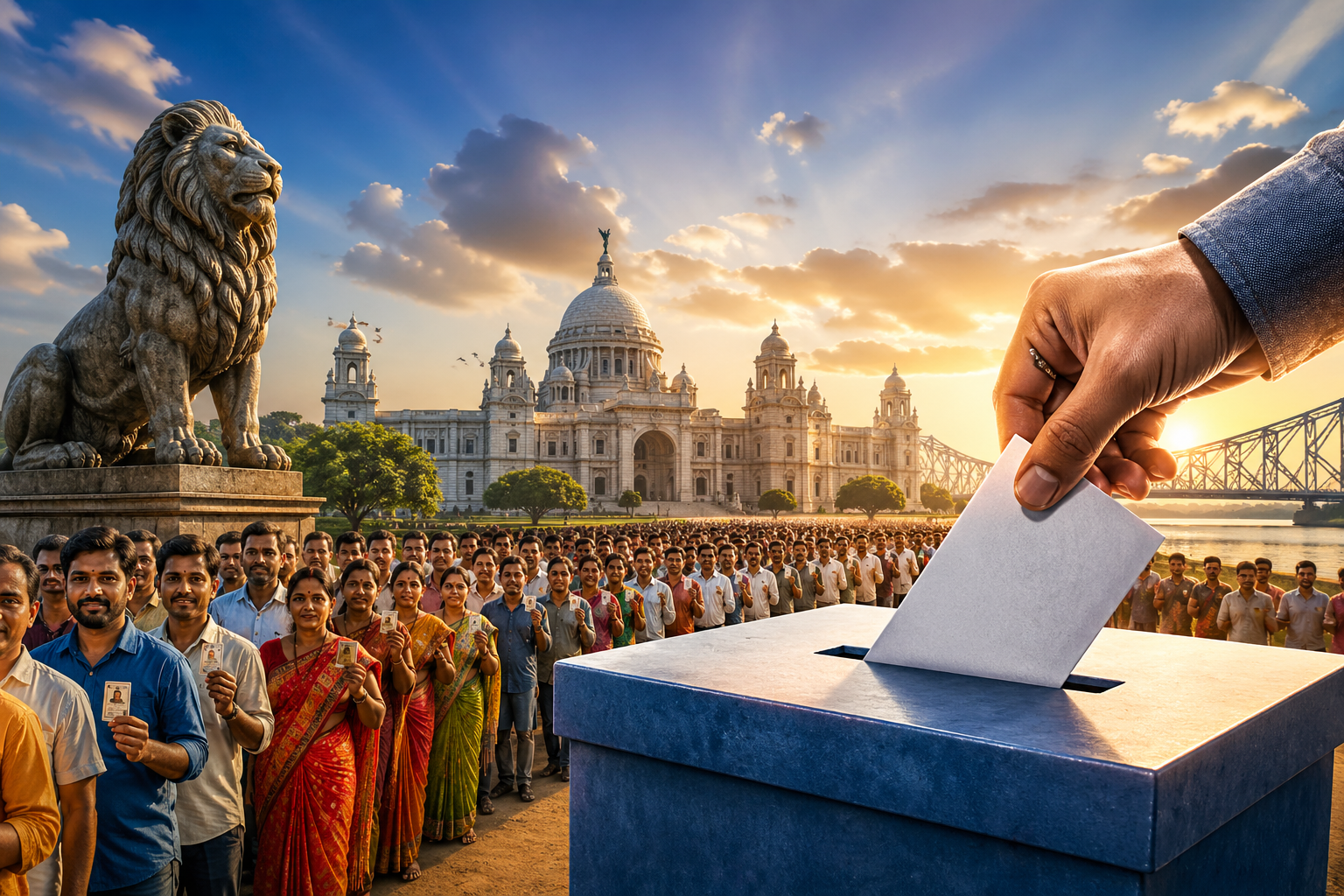 कोलकाता: पश्चिम बंगाल विधानसभा चुनाव के दूसरे चरण में रिकॉर्ड मतदान दर्ज हुआ, जिसमें 22 सीटों पर 95 प्रतिशत से अधिक वोटिंग हुई। मीनाखां सीट ने 97.77 प्रतिशत के साथ शीर्ष स्थान हासिल किया। कुल 142 सीटों पर 92.67 प्रतिशत मतदान हुआ, जिससे दोनों चरणों का संयुक्त आंकड़ा 92.93 प्रतिशत पहुंच गया, जो राज्य में अब तक का सर्वाधिक है। विशेषज्ञ इसे बढ़ती राजनीतिक जागरूकता और सक्रिय मतदाता भागीदारी का संकेत मान रहे हैं।