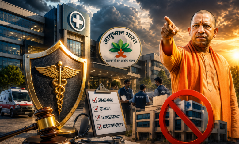उत्तर प्रदेश में योगी सरकार ने आयुष्मान भारत योजना के तहत स्वास्थ्य सेवाओं की गुणवत्ता सुनिश्चित करने के लिए बड़ी कार्रवाई की है। निर्धारित मानकों का पालन न करने वाले करीब 200 निजी अस्पतालों पर शिकंजा कसते हुए 100 अस्पतालों का भुगतान रोक दिया गया, जबकि 100 को निलंबित कर दिया गया। सरकार ने अस्पतालों के सत्यापन, डिजिटल हेल्थ रिकॉर्ड, एचएमआईएस और एनएबीएच प्रमाणन को अनिवार्य बनाते हुए पारदर्शी और जवाबदेह स्वास्थ्य व्यवस्था को मजबूत करने की दिशा में सख्त कदम उठाए हैं।