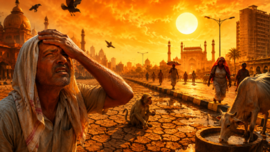 उत्तर प्रदेश में भीषण गर्मी और लू ने जनजीवन बेहाल कर दिया है। मौसम विभाग ने पूर्वांचल सहित कई जिलों में रेड अलर्ट जारी करते हुए लोगों को दोपहर में घर से बाहर न निकलने की सलाह दी है। बांदा में तापमान 48 डिग्री सेल्सियस दर्ज किया गया। बिजली संकट, जल समस्या और स्वास्थ्य संबंधी खतरे बढ़ गए हैं। प्रशासन ने स्कूल बंद करने, सड़कों पर पानी छिड़काव और पेयजल व्यवस्था जैसे कदम उठाए हैं। अगले पांच दिनों तक राहत मिलने की संभावना नहीं है।