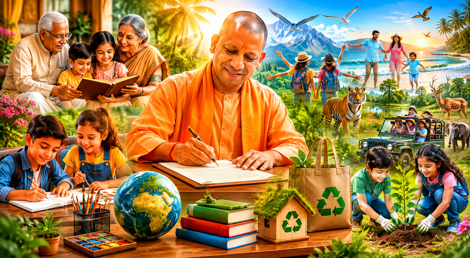 उत्तर प्रदेश में गर्मी की छुट्टियां शुरू होते ही मुख्यमंत्री योगी आदित्यनाथ ने बच्चों और अभिभावकों को पत्र लिखकर छुट्टियों का सदुपयोग करने की अपील की है। उन्होंने बच्चों को नई भाषा, कला और कौशल सीखने, दादा-दादी व नाना-नानी के साथ समय बिताने तथा प्रकृति से जुड़ने की सलाह दी। सीएम ने दुधवा राष्ट्रीय उद्यान, चूका बीच और कतर्नियाघाट जैसे स्थलों का उल्लेख करते हुए इको-फ्रेंडली पर्यटन और प्लास्टिक मुक्त जीवनशैली अपनाने का संदेश भी दिया।