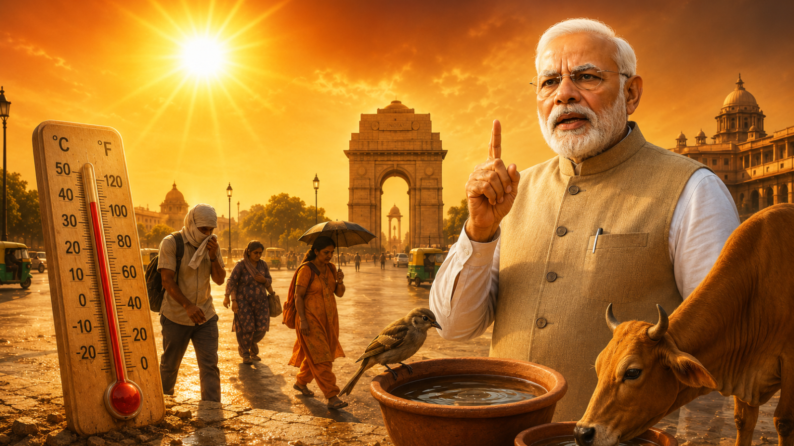 दिल्ली-एनसीआर समेत उत्तर भारत के कई राज्यों में भीषण गर्मी और लू का प्रकोप जारी है। आईएमडी ने दिल्ली में येलो अलर्ट जारी करते हुए तापमान 45 डिग्री के करीब रहने की चेतावनी दी है। विदर्भ, राजस्थान, यूपी और तेलंगाना के कई जिलों में रेड अलर्ट घोषित किया गया है। प्रधानमंत्री नरेंद्र मोदी ने लोगों से सावधानी बरतने, पर्याप्त पानी पीने और पशु-पक्षियों के लिए पानी रखने की अपील की है। 29 मई के बाद कुछ राहत मिलने की संभावना जताई गई है।