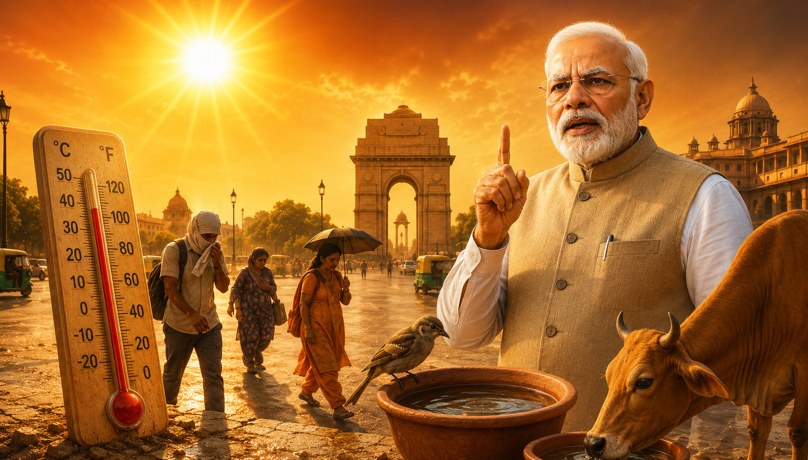 दिल्ली-एनसीआर समेत उत्तर भारत के कई राज्यों में भीषण गर्मी और लू का प्रकोप जारी है। आईएमडी ने दिल्ली में येलो अलर्ट जारी करते हुए तापमान 45 डिग्री के करीब रहने की चेतावनी दी है। विदर्भ, राजस्थान, यूपी और तेलंगाना के कई जिलों में रेड अलर्ट घोषित किया गया है। प्रधानमंत्री नरेंद्र मोदी ने लोगों से सावधानी बरतने, पर्याप्त पानी पीने और पशु-पक्षियों के लिए पानी रखने की अपील की है। 29 मई के बाद कुछ राहत मिलने की संभावना जताई गई है।