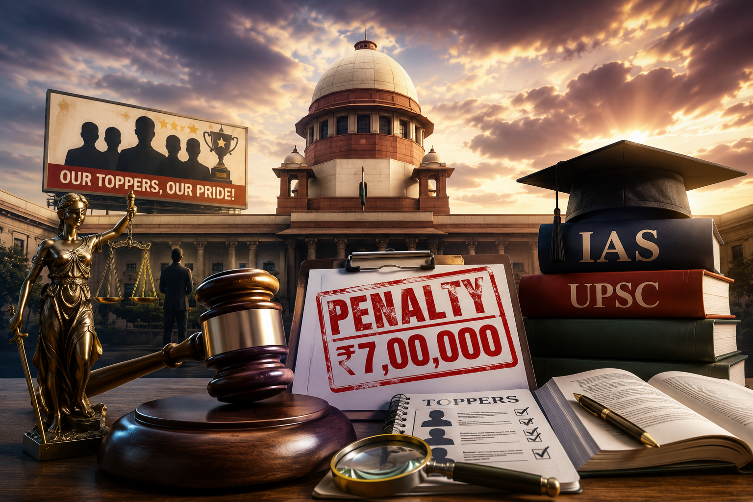 केंद्रीय उपभोक्ता संरक्षण प्राधिकरण (CCPA) ने UPSC सिविल सेवा परीक्षा 2023 के परिणामों से जुड़े भ्रामक विज्ञापनों के मामले में वाजीराम एंड रवि IAS स्टडी सेंटर पर 7 लाख रुपये का जुर्माना लगाया है। जांच में पाया गया कि संस्थान ने सफल अभ्यर्थियों द्वारा किए गए वास्तविक पाठ्यक्रमों की जानकारी छिपाकर भ्रामक दावे किए। CCPA ने कहा कि छात्रों और अभिभावकों को सही जानकारी प्राप्त करने का अधिकार है तथा कोचिंग संस्थानों को विज्ञापनों में पूर्ण पारदर्शिता रखनी चाहिए।