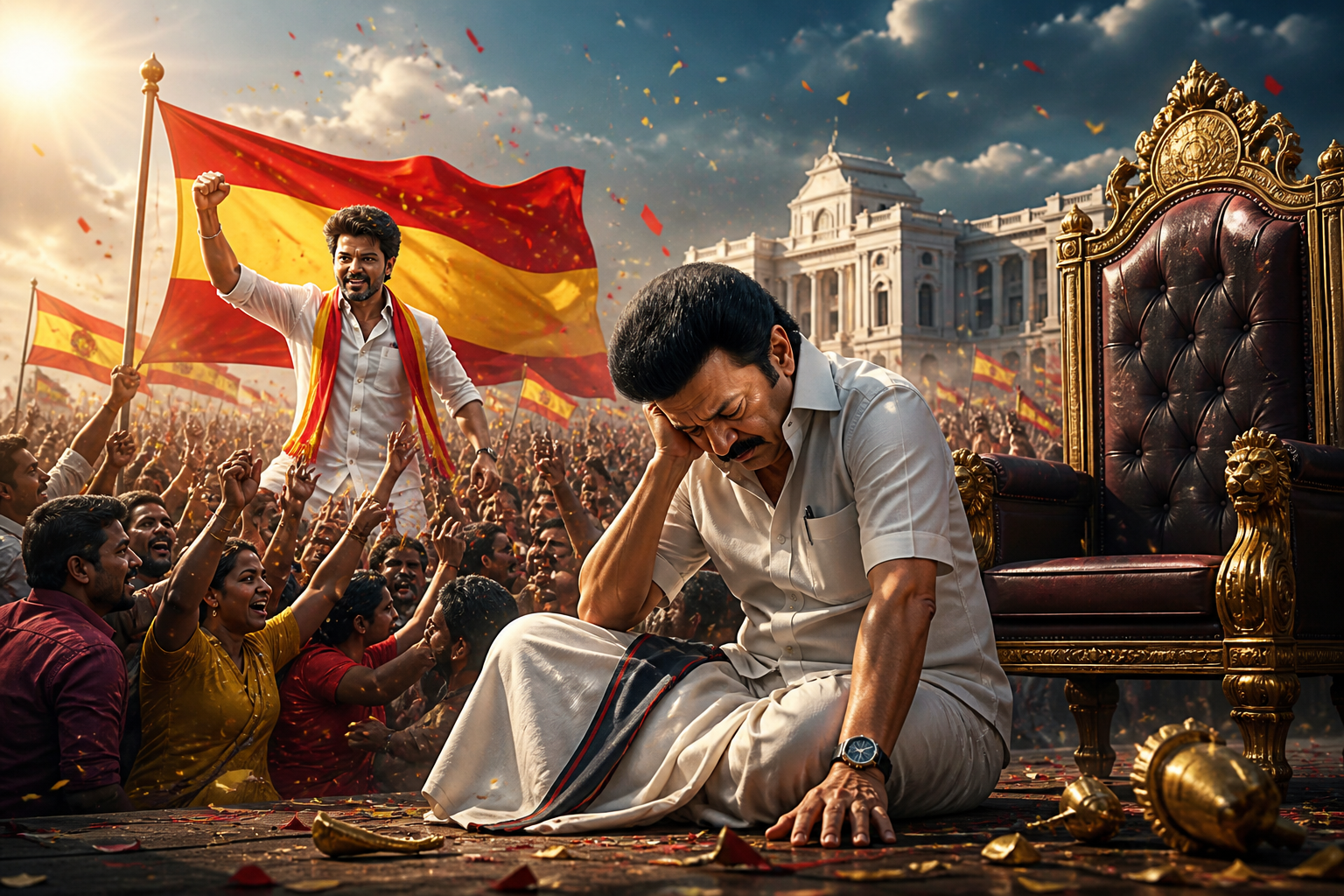 तमिलनाडु की राजनीति में बड़ा उलटफेर सामने आया है, जहां M. K. Stalin अपनी पारंपरिक कोलाथुर सीट से करीब 9 हजार वोटों से हार गए। उन्हें V. S. Babu ने शिकस्त दी, जो Vijay की पार्टी Tamilaga Vettri Kazhagam से उम्मीदवार थे। इस जीत के साथ टीवीके ने पहली बार चुनाव लड़ते हुए राज्य की राजनीति में बड़ा बदलाव लाते हुए द्रमुक और अन्नाद्रमुक को पीछे छोड़ दिया।
