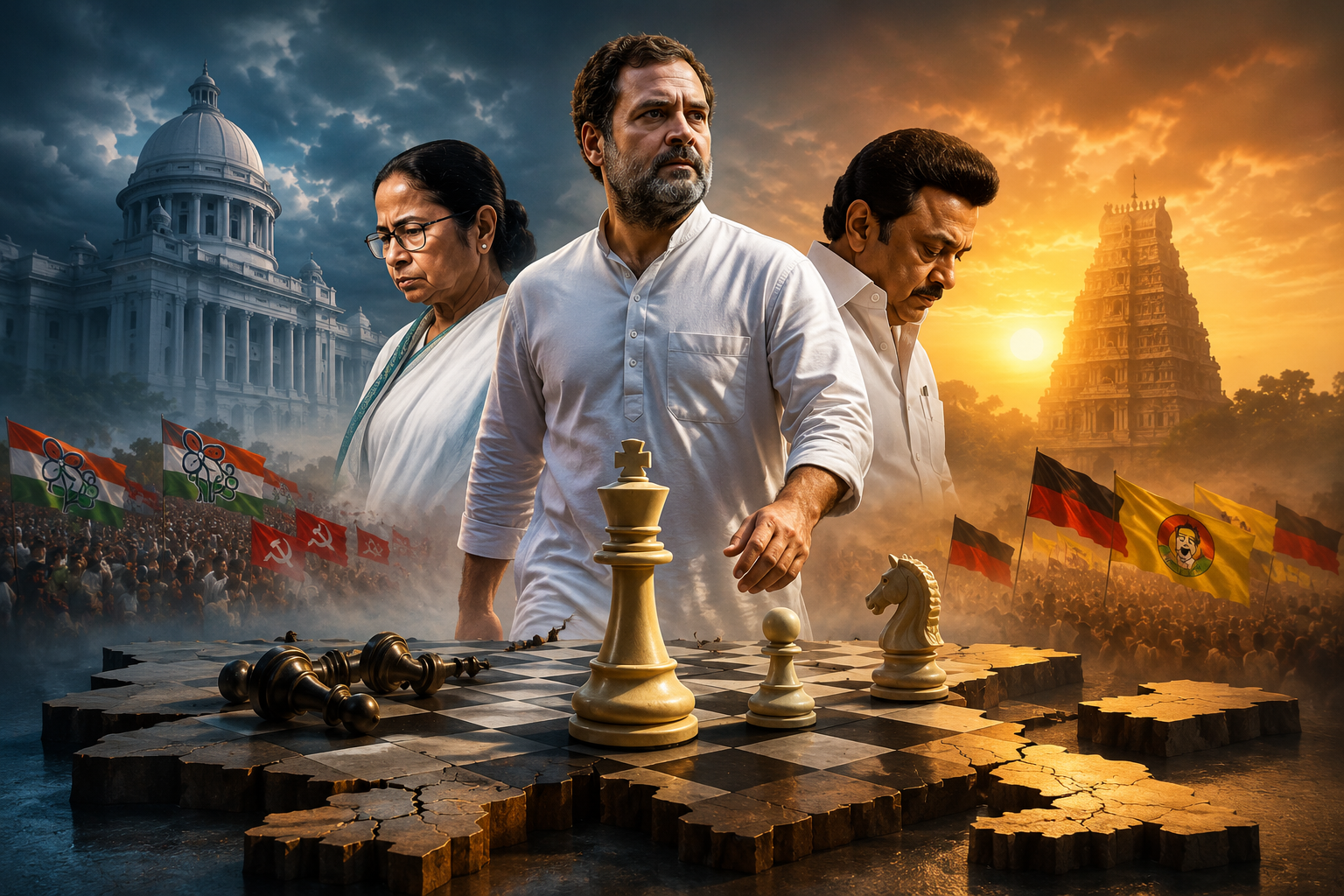 2026 के विधानसभा चुनावों के बाद कांग्रेस की रणनीति राष्ट्रीय राजनीति में चर्चा का विषय बन गई है। बंगाल में ममता बनर्जी की हार, केरल में वाम मोर्चे की पराजय और तमिलनाडु में डीएमके से दूरी बनाकर TVK को समर्थन देने के फैसले ने विपक्षी गठबंधन की राजनीति को हिला दिया है। राजनीतिक विश्लेषकों का मानना है कि कांग्रेस अब क्षेत्रीय दलों के भरोसे रहने के बजाय अपनी स्वतंत्र ताकत बढ़ाने की दिशा में आगे बढ़ रही है, जिससे INDIA गठबंधन के भविष्य और विपक्षी एकता पर गंभीर सवाल उठने लगे हैं।