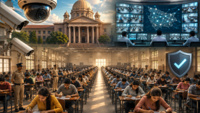 उ०प्र० शिक्षा सेवा चयन आयोग, प्रयागराज द्वारा प्रवक्ता संवर्ग के 624 पदों हेतु 9 एवं 10 मई 2026 को लिखित परीक्षा आयोजित की जाएगी। परीक्षा में 4,64,605 अभ्यर्थी शामिल होंगे। 17 जिलों के 319 केंद्रों पर एआई आधारित सीसीटीवी निगरानी, कंट्रोल रूम मॉनिटरिंग और सख्त सुरक्षा व्यवस्था लागू रहेगी। आयोग ने नकल माफियाओं पर कठोर कार्रवाई की चेतावनी दी है। लखनऊ मंडल के 10 केंद्रों पर ओएमआर स्कैनिंग का पायलट प्रोजेक्ट भी शुरू किया जाएगा।