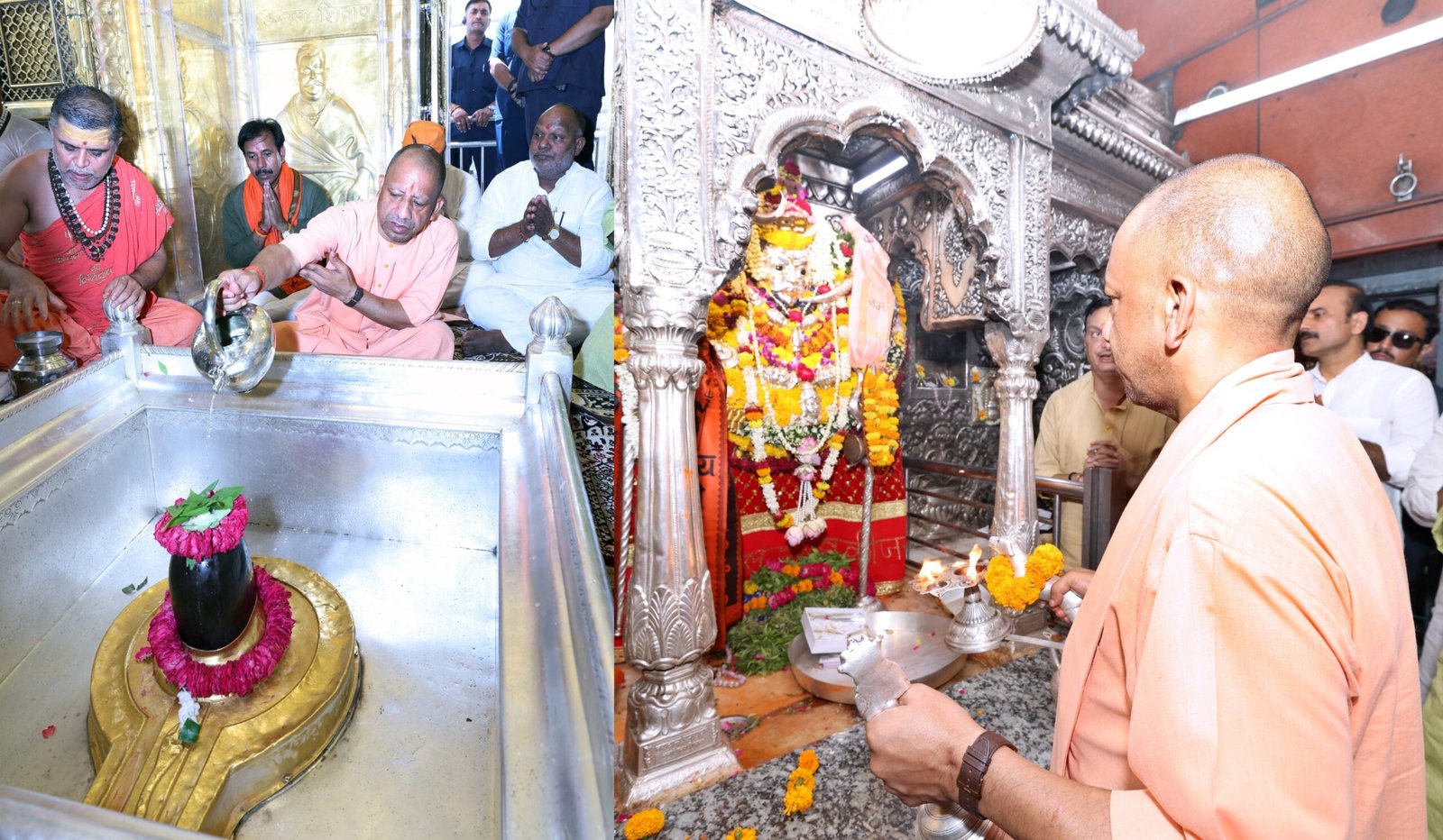 मुख्यमंत्री योगी आदित्यनाथ बुधवार सुबह वाराणसी पहुंचे, जहां उन्होंने बाबा विश्वनाथ धाम और काशी कोतवाल बाबा काल भैरव मंदिर में विधि-विधान से पूजन-अर्चन किया। मुख्यमंत्री ने प्रदेशवासियों की सुख-समृद्धि और लोकमंगल की कामना की। इस दौरान श्रद्धालुओं ने ‘हर-हर महादेव’ के जयकारे लगाए। योगी ने भक्तों का अभिवादन स्वीकार किया और बच्चों को भी स्नेह दिया।