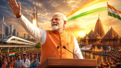 नई दिल्ली में मोदी सरकार के 12 वर्ष पूर्ण होने पर आयोजित मीडिया संवाद कार्यक्रम में भाजपा अध्यक्ष नितिन नवीन ने सरकार के कार्यकाल को "विश्वास, विकास और जनकल्याण" का दौर बताया। उन्होंने कहा कि प्रधानमंत्री नरेंद्र मोदी के नेतृत्व में भारत विश्व की सबसे तेज़ी से बढ़ती बड़ी अर्थव्यवस्था बना है। उज्ज्वला, आयुष्मान भारत, पीएम आवास, मुफ्त राशन, काशी विश्वनाथ धाम, राम मंदिर, अनुच्छेद 370 हटाने और सीमावर्ती क्षेत्रों के विकास जैसी उपलब्धियों का उल्लेख करते हुए उन्होंने विकसित भारत के संकल्प को दोहराया।