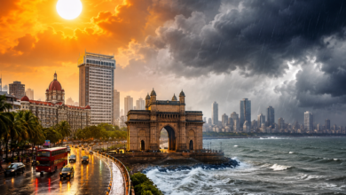 मुंबई में मॉनसून की रफ्तार थमने से गर्मी और उमस ने लोगों की मुश्किलें बढ़ा दी हैं। 32 डिग्री सेल्सियस तापमान और 71 प्रतिशत नमी के कारण शहर में 40 डिग्री जैसी गर्मी महसूस हो रही है। मौसम विभाग के अनुसार 15 जून से पहले लगातार बारिश की संभावना कम है। स्काईमेट ने भी 15 जून के आसपास मॉनसून के आगमन का अनुमान जताया है। अरब सागर में बन रही मौसमीय प्रणाली से 14 से 16 जून के बीच बारिश बढ़ सकती है।
