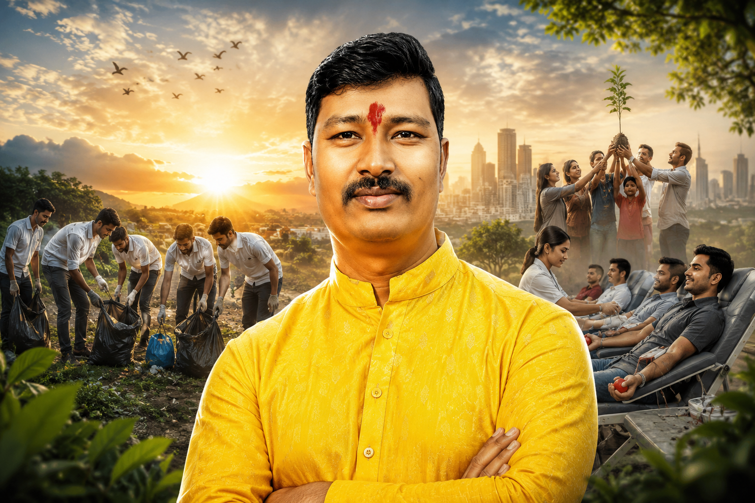देवरिया के सन्तोष मद्धेशिया वैश्य ने अपने पिता के इलाज के दौरान रक्त की कमी से हुए संघर्ष को जीवन का संकल्प बना लिया। वर्ष 2018 में स्थापित 'स्वच्छ भलुअनी स्वस्थ भलुअनी यूथ ब्रिगेड' आज रक्तदान, स्वच्छता, पर्यावरण संरक्षण, शिक्षा, स्वास्थ्य और मानव सेवा का राष्ट्रीय अभियान बन चुका है। संस्था अब तक 908 यूनिट रक्तदान, 20 रक्तदान शिविर, सैकड़ों पौधारोपण और अनेक सामाजिक अभियानों के माध्यम से हजारों लोगों के जीवन में नई आशा और प्रेरणा का संचार कर रही है।