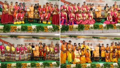 लखनऊ में स्वतंत्रता दिवस के अवसर पर सांस्कृतिक प्रस्तुति देने वाले आठ राज्यों के कलाकारों से मुख्यमंत्री योगी आदित्यनाथ ने संवाद कर उन्हें सम्मानित किया। जम्मू-कश्मीर से अरुणाचल प्रदेश और गुजरात से छत्तीसगढ़ तक के कलाकारों ने लोक संस्कृति की शानदार प्रस्तुतियां दीं। कलाकारों की अयोध्या यात्रा की इच्छा पर सीएम ने अधिकारियों को व्यवस्था के निर्देश दिए। ‘बुलडोजर बाबा’ कहे जाने पर योगी मुस्कुराए और कहा कि गलत लोगों पर बुलडोजर चलवाया जा सकता है। उन्होंने एक भारत श्रेष्ठ भारत के लिए एकता और सुरक्षा को जरूरी बताया।