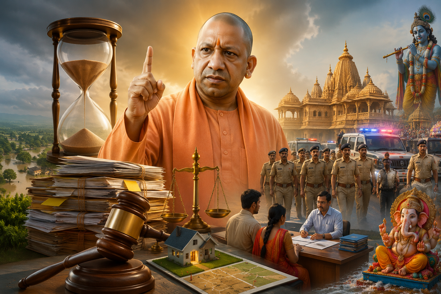 मुख्यमंत्री योगी आदित्यनाथ ने उत्तर प्रदेश में पांच वर्ष से अधिक समय से लंबित राजस्व मामलों के प्राथमिकता से निस्तारण के निर्देश दिए हैं। उन्होंने ‘तारीख पर तारीख’ की प्रवृत्ति समाप्त करने पर जोर दिया। जनशिकायतों के गलत निस्तारण पर संबंधित जिलों से पांच दिन में स्पष्टीकरण मांगा जाएगा। बैठक में अपराध नियंत्रण, महिला सुरक्षा, जन्माष्टमी और गणेश विसर्जन की तैयारियों, माफियाओं पर कार्रवाई तथा बाढ़ राहत कार्यों की भी विस्तृत समीक्षा की गई।