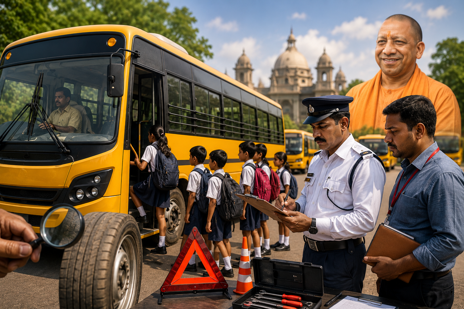 उत्तर प्रदेश में स्कूली बच्चों की सुरक्षा को लेकर योगी सरकार ने परिवहन व्यवस्था पर सख्ती बढ़ा दी है। मिशन सेफ फ्यूचर समेत अभियानों के तहत स्कूली वाहनों की फिटनेस जांच और चालकों का चरित्र सत्यापन कराया जा रहा है। प्रदेश में 82,259 स्कूली वाहनों में 6,066 अनफिट मिले, जबकि 1,072 वाहनों के चालान और 356 को सीज किया गया। अब तक 27,066 चालकों का चरित्र सत्यापन हो चुका है। सभी बोर्ड के स्कूलों को पुलिस सत्यापन और मेडिकल परीक्षण अनिवार्य करने के निर्देश दिए गए हैं।