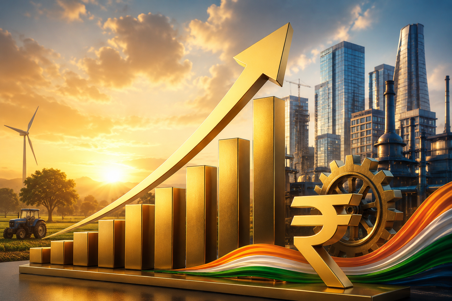 भारत की अर्थव्यवस्था ने वित्त वर्ष 2026-27 की पहली तिमाही में 7.8 प्रतिशत की मजबूत वृद्धि दर्ज की। राष्ट्रीय सांख्यिकी कार्यालय के अनुसार विनिर्माण और सेवा क्षेत्रों के शानदार प्रदर्शन ने जीडीपी को गति दी। अप्रैल-जून 2026 में विनिर्माण क्षेत्र 9.2 प्रतिशत और सेवा क्षेत्र 10 प्रतिशत बढ़ा। सकल पूंजी सृजन में 11.9 प्रतिशत की वृद्धि हुई। यह वृद्धि आरबीआई के 7 प्रतिशत के अनुमान से भी अधिक रही।