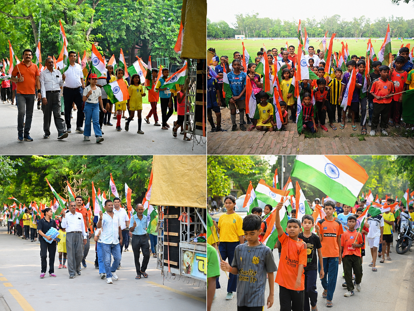 वाराणसी के बनारस रेल इंजन कारखाना (बरेका) परिसर में 14 अगस्त 2026 को स्वतंत्रता दिवस की पूर्व संध्या पर भव्य तिरंगा यात्रा निकाली गई। फुटबॉल नर्सरी ग्राउंड से शुरू हुई यात्रा विभिन्न मार्गों से होते हुए पुनः ग्राउंड पहुंचकर संपन्न हुई। हाथों में तिरंगा लेकर खिलाड़ियों, खेल प्रेमियों, कर्मचारियों और नागरिकों ने भारत माता की जय, वंदे मातरम् और जय हिंद के नारे लगाए। राष्ट्रगान के साथ समापन हुआ। आयोजन ने राष्ट्रीय एकता, अखंडता और देशभक्ति की भावना को मजबूत किया।