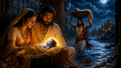श्रीकृष्ण जन्माष्टमी 2026 पर पढ़ें श्रीकृष्ण जन्म की प्रेरणादायक और भावनात्मक कहानी। मथुरा के कारागार में अंधकार के बीच श्रीकृष्ण के प्राकट्य से लेकर गोकुल, कंस वध और भगवद्गीता के कर्मयोग तक, जानें कृष्ण का अमर संदेश। जन्माष्टमी केवल पूजा और उत्सव नहीं, बल्कि भय पर विश्वास, अन्याय पर धर्म, निराशा पर आशा और जीवन में प्रेम, करुणा व कर्तव्य को अपनाने का संकल्प है।