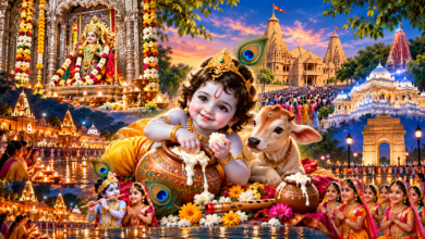 श्रीकृष्ण जन्माष्टमी पर शुक्रवार को देशभर में भक्ति और उल्लास का माहौल रहा। मथुरा में श्रीकृष्ण जन्मभूमि मंदिर को भव्य रूप से सजाया गया, जहां मुख्यमंत्री योगी आदित्यनाथ ने बाल गोपाल के दर्शन कर विशेष पूजा-अर्चना की। वृंदावन, दिल्ली, प्रयागराज, जम्मू, छत्तीसगढ़, पंजाब और बिहार के मंदिरों में भी श्रद्धालुओं की भारी भीड़ उमड़ी। मंदिरों में भजन-कीर्तन, झांकियों और विशेष पूजा-अनुष्ठानों का आयोजन हुआ। बच्चों ने कृष्ण-राधा का रूप धारण कर सांस्कृतिक कार्यक्रमों में हिस्सा लिया।