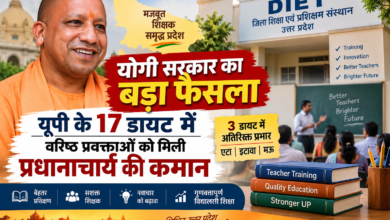 उत्तर प्रदेश में शिक्षक प्रशिक्षण व्यवस्था को मजबूत करने के लिए योगी सरकार ने 17 जिला शिक्षा एवं प्रशिक्षण संस्थानों (डायट) में वरिष्ठ प्रवक्ताओं को प्रधानाचार्य पद का प्रभार देने के निर्देश दिए हैं। बेसिक शिक्षा विभाग के विशेष सचिव यतीन्द्र कुमार ने एससीईआरटी निदेशक को आवश्यक कार्यवाही के निर्देश दिए। इसके अलावा एटा, इटावा और मऊ डायट में तीन अधिकारियों को प्रधानाचार्य पद का अतिरिक्त प्रभार सौंपा गया है। सरकार का उद्देश्य डायटों का सुचारु संचालन और शिक्षक प्रशिक्षण की गुणवत्ता को बेहतर बनाना है।