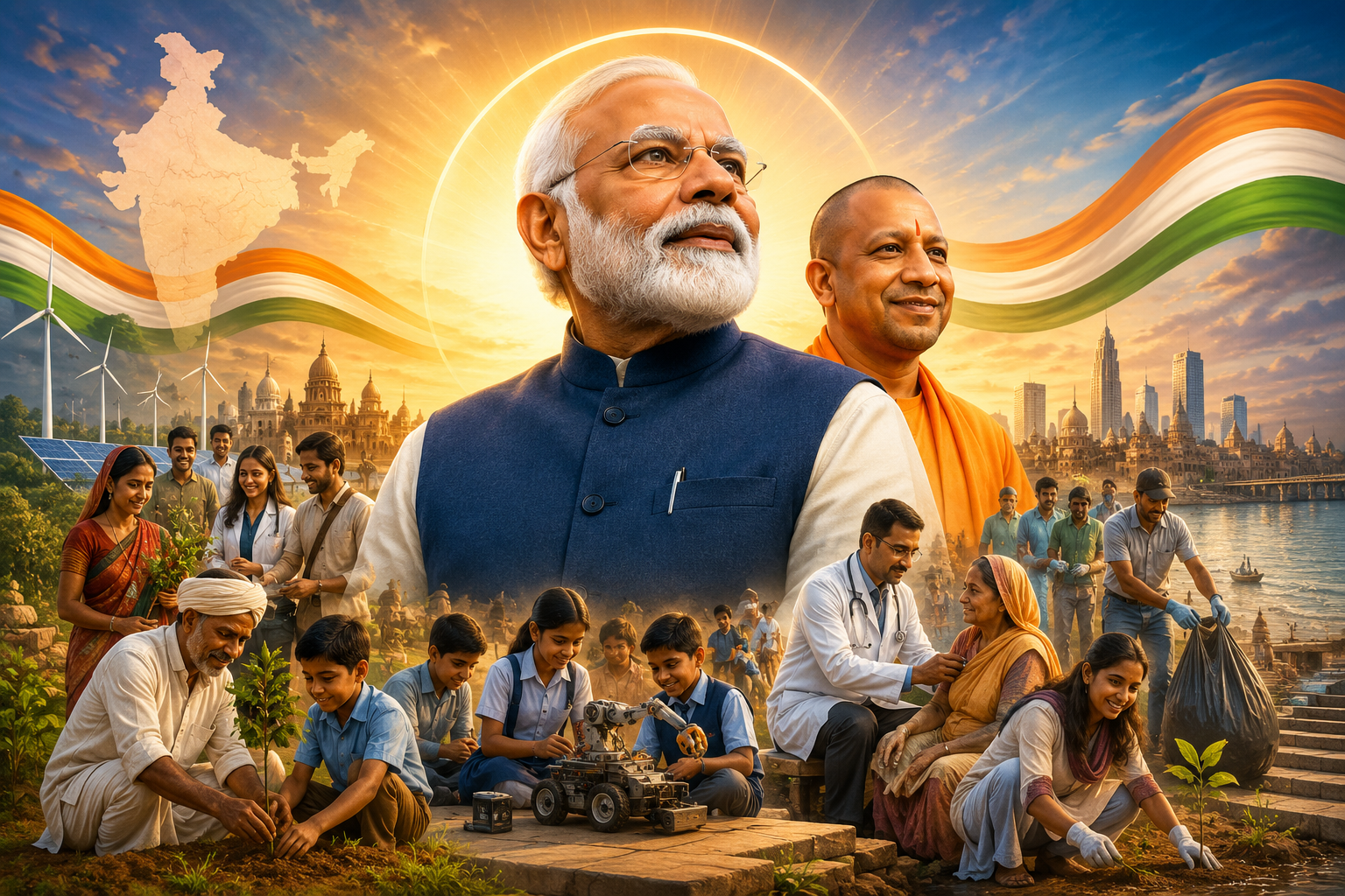 उत्तर प्रदेश की योगी सरकार प्रधानमंत्री नरेन्द्र मोदी के सार्वजनिक जीवन में 25 वर्षों की सेवा पूर्ण होने पर 17 सितंबर से 17 अक्टूबर 2026 तक ‘सेवा संकल्प अभियान’ चलाएगी। अभियान के तहत जनसेवा, स्वास्थ्य, स्वच्छता, पर्यावरण, रक्तदान और सामाजिक सहभागिता से जुड़े कार्यक्रम होंगे। 17 सितंबर को ‘आशीर्वाद का दीया’ से शुरुआत होगी, जबकि 7 अक्टूबर को प्रत्येक जिले में ‘विकसित भारत संकल्प यात्रा’ निकाली जाएगी। उच्च शिक्षा मंत्री योगेन्द्र उपाध्याय अभियान के प्रदेश प्रभारी होंगे।