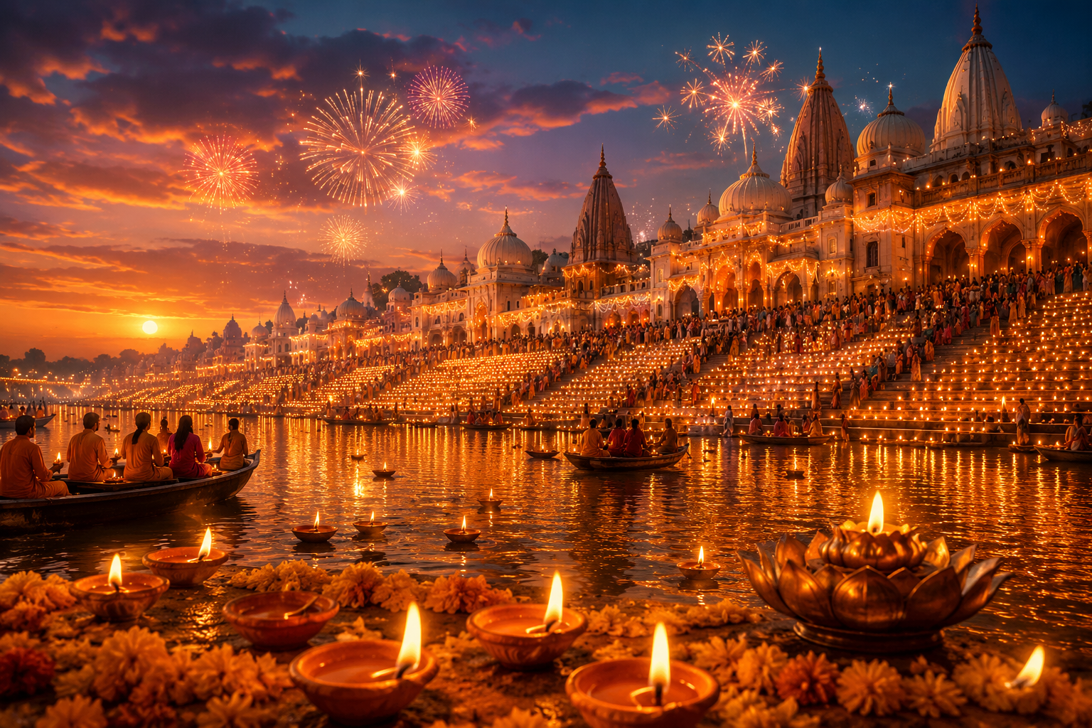 अयोध्या का 10वां दीपोत्सव 2026 इस बार और भव्य होगा। जिला प्रशासन ने दीपोत्सव, चौदहकोसी व पंचकोसी परिक्रमा तथा कार्तिक पूर्णिमा मेले की तैयारियां तेज कर दी हैं। 5 से 8 नवंबर तक धार्मिक और सांस्कृतिक कार्यक्रम आयोजित होंगे। रामकथा पार्क से राम की पैड़ी तक विशेष सजावट की जाएगी। श्रद्धालुओं के लिए परिवहन, चिकित्सा, पेयजल, सुरक्षा, पार्किंग और भीड़ प्रबंधन की व्यापक व्यवस्था की जा रही है।