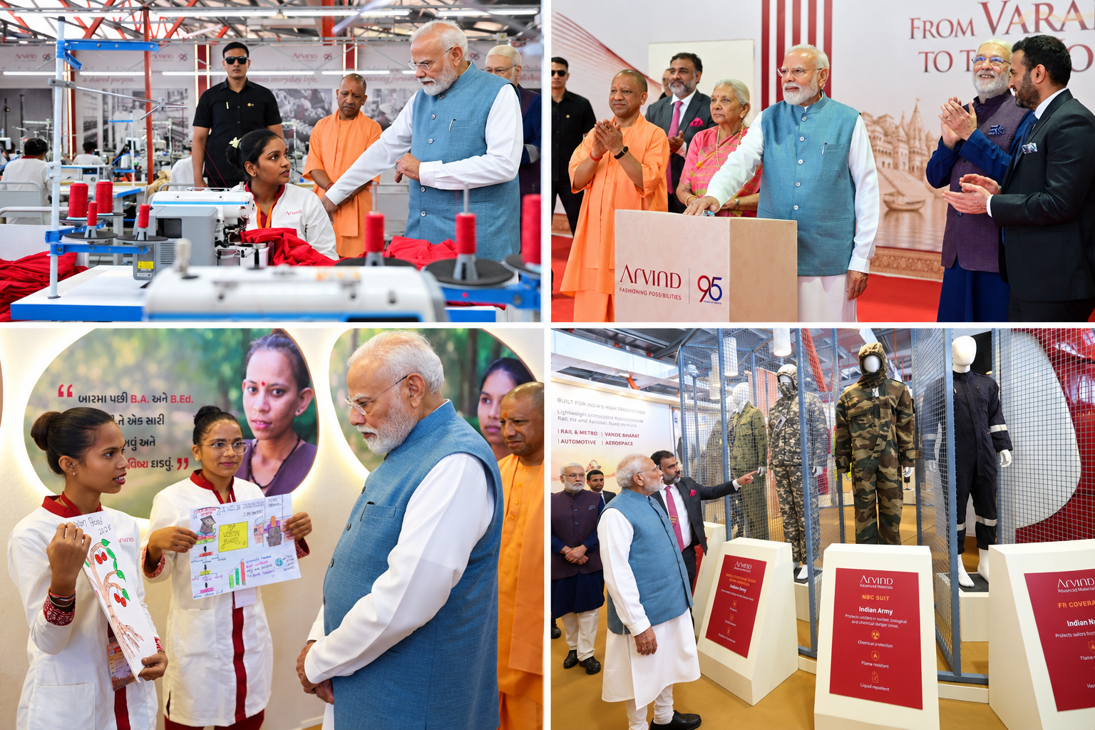 प्रधानमंत्री नरेंद्र मोदी ने रविवार को अपने संसदीय क्षेत्र वाराणसी के मिर्जामुराद स्थित खोचवां में अरविंद मिल्स के नए मैन्युफैक्चरिंग प्लांट का शुभारंभ किया। करीब 150 करोड़ रुपये की लागत से सात एकड़ में बने इस प्लांट में स्थानीय महिलाओं सहित पूर्वांचल के लोगों को रोजगार के अवसर मिलेंगे। यूनिट में 300 से अधिक महिलाओं का प्रशिक्षण शुरू हो चुका है, जबकि कुल 1000 महिलाओं को रोजगार देने का लक्ष्य है। यहां स्पोर्ट्सवियर और अंडरगारमेंट्स का निर्माण किया जाएगा।