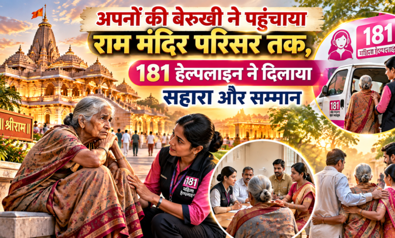 अयोध्या में राम मंदिर परिसर में असहाय अवस्था में मिलीं 65 वर्षीय बुजुर्ग महिला को 181 महिला हेल्पलाइन और सखी वन स्टॉप सेंटर की टीम ने सहायता प्रदान की। पारिवारिक उपेक्षा, मानसिक उत्पीड़न और घरेलू हिंसा से परेशान महिला को सुरक्षित संरक्षण देकर काउंसलिंग की गई। पति, पुत्र और बहू की फैमिली काउंसलिंग के बाद परिवार में संवाद बहाल हुआ। महिला की इच्छा और सुरक्षा को प्राथमिकता देते हुए उन्हें सम्मानपूर्वक परिजनों के साथ घर भेजा गया।